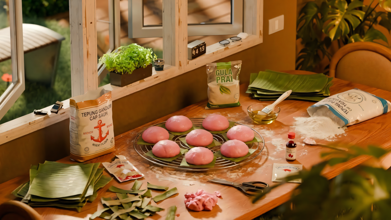 Hee Pan (Steamed Red Tortoise Cake)